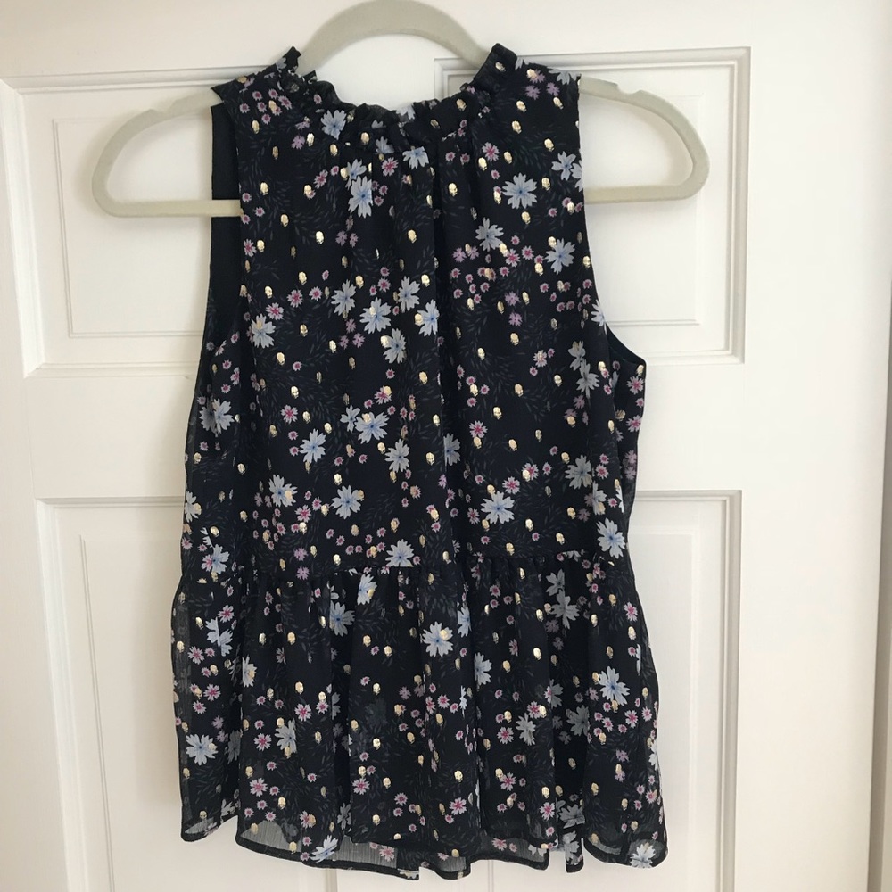 LOFT Black Peplum top XS